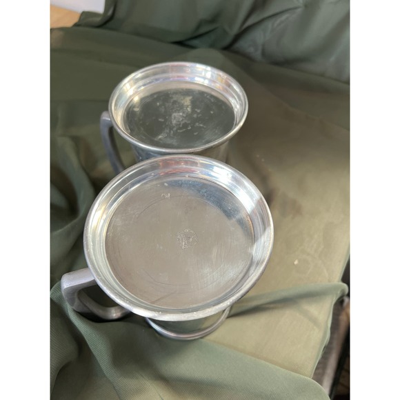 Pewter Mastercraft (?) Mug Tankard Pair - Picture 5 of 9